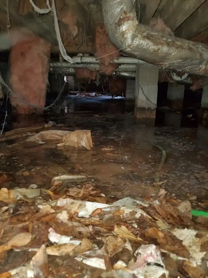 Crawl space flood assessment for Commercial Water Damage Restoration in Upper Leacock